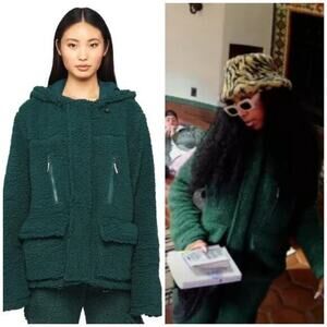 My Mum Made it Hooded Shag Utility Jacket‎ - Aventurine